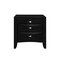 Homeroots 25" Black Wood Three Drawer Nightstand 384019 - alternate 1