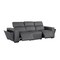 Homeroots 104" Dark Gray Top Grain Leather Reclining Metal USB Sofa 720388 - alternate 4