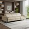Homeroots 103" Beige Top Grain Leather Reclining Metal USB Sofa 720335 - alternate 3