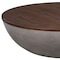 Homeroots 48" Brown And Gray Solid Wood And Concrete Round Coffee Table 520639 - alternate 3