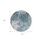 Homeroots 8' Teal Blue Navy Blue And Gray Round Abstract Washable Indoor Outdoor Area Rug 582964 - alternate 4