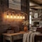 Jonathan Y Wyatt 45" 6-Light Southwestern Bohemian Resin/Seeded Glass Faux Antler LED Vanity Light, Brown Wood F JYL6317A - alternate 4