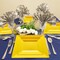 Smarty Had A Party Yellow Square Plastic Dinnerware Value Set (120 Dinner Plates + 120 Salad Plates), 240PK 6809VP-CASE - alternate 5