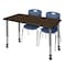 Regency Kee Mobile Adjustable Classroom Table W/ 2 Andy Mobile Chairs, 48 in W, 30 in L, Neo Walnut MT4830NWAPCGY40NV - alternate 1