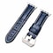 Elegani Alligator-Embossed Leather Band Compatible with Apple Watch 44mm, Blue, Yellow Gold Buckle LAT4-BLU-YGD-44 - alternate 1