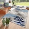 World Rug Gallery Palm Frond Indoor/Outdoor Area Rug 9 ft x 12 ft Blue 5550BLUE9X12 - alternate 1