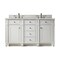 James Martin Vanities Bristol 60'' D Vanity, Bright White w/ Victorian Sil Silestone Top w/FreePower Wireless Charger 157-V60D-BW-FVSL - alternate 1