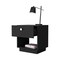 Homeroots 20" Black Wood One Drawer Nightstand with Integrated Tech 518174 - alternate 2