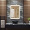 Fab Glass And Mirror LED Lighted Bathroom Mirror 24 x 36inch, Champagne Gold Framed Wall Mounted Dimmable Vanity Mi HC24X36-FG - alternate 2