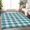 Homeroots 9' X 12' Teal Blue And Gray Plaid Washable Indoor Outdoor Area Rug 595443 - alternate 2