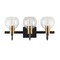 Jonathan Y Marais 21.5" 3-Light Iron/Glass Rustic Vintage LED Vanity Light, Black/Brass Gold JYL3528A - alternate 6