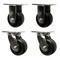 Service Caster 4 Inch Polyolefin Caster Set with Roller Bearing 2 Swivel 2 Rigid SCC-30CS420-POR-2-R420-2 - alternate 1