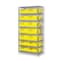Pucel Bin Shelving Rack, 8-Shelf 14-Bin, 36 in W x 18 in D x 73 in H, Putty BR-1836-8-14 - alternate 1