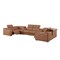 Homeroots Chestnut Italian Leather Power Reclining U Shaped Eight Piece Corner Sectional With Console 632570 - alternate 4