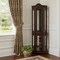 Homeroots Mahogany Scallop Top Lighted Corner Curio Cabinet 401662 - alternate 4