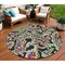 Homeroots 8' Black And Artichoke Green Round Paisley Washable Indoor Outdoor Area Rug 588596 - alternate 4