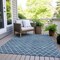Homeroots 8' X 10' Denim Blue And Ivory Geometric Washable Indoor Outdoor Area Rug 596096 - alternate 4