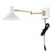 Jonathan Y Hygge 16" Swing Arm 1-Light Modern Midcentury Iron USB Charging Port LED Sconce, White/Brass Gold JYL1302A - alternate 4