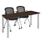 Regency Kee Training Table W/ 2 Cadence Nest Chairs, 60 in W, 24 in L, Neo Walnut MT6024NWBPCM23BK - alternate 1
