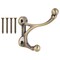 Prosource Coat and Hat Hook, 33 lb, 2-Hook, 1-1/2 in Opening, Zinc, Antique Brass H-014-AB - alternate 1