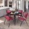 Regency Square Kahlo Breakroom Table W/ 4 M Stack Chairs, 36 in W, 36 in L, Neo Walnut TPL3636NWBK47BY - alternate 2