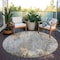 Homeroots 8' Round Beige Round Abstract Washable Non Skid Indoor Outdoor Area Rug 559555 - alternate 5