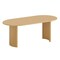 Homeroots 79" Natural Solid Wood Double Pedestal Base Oval Dining Table 712134 - alternate 1