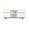 Homeroots 65in White Mahogany Solids And Veneer Cabinet Enclosed Storage TV Stand 404272 - alternate 2