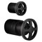 Brizo Litze Pressure Balance Valve With Diverter Trim Handle Kit, Wheel Matte Black/Luxe Steel HW75P32-BLSL - alternate 2