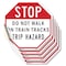 Signmission Stop Do Not Walk on Train Tracks Tr, 4 inch X 4 inch, Vinyl Decal, 5PK OC-D-5PACK-4-211 - alternate 1