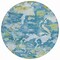Homeroots 8' Denim Blue And Olive Green Round Abstract Washable Indoor Outdoor Area Rug 609596 - alternate 5