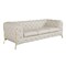 Homeroots 93" Beige Italian Leather Chesterfield Sofa With Silver Legs 476528 - alternate 4