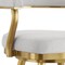 Homeroots 30" Silver and Gold Fabric and Stainless Steel Low Back Bar Height Swivel Bar Chair 569157 - alternate 4