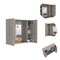 Homeroots 24" Light And Grey Standard Accent Cabinet With Five Shelves 477611 - alternate 1
