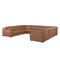 Homeroots Chestnut Italian Leather Power Reclining U Shaped Eight Piece Corner Sectional With Console 632577 - alternate 2