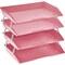Acrimet Facility 4 Tier Letter Tray Side Load Letter Size Desktop File Organizer Plastic Solid Pink 256.RO - alternate 1