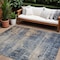 Homeroots 8' X 10' Denim Blue And Tan Abstract Washable Indoor Outdoor Area Rug 606143 - alternate 1