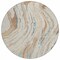 Homeroots 8' Beige Teal Blue And Ivory Round Abstract Washable Indoor Outdoor Area Rug 600206 - alternate 2