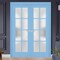 Sartodoors Interior Solid French Double Doors Frosted Glass 60x80 (2* 30x80) Solid Core Modern Interior VEREGIO7412DD-AQU-60 - alternate 1
