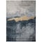 Homeroots 8' X 10' Blue Gray And Gold Abstract Washable Indoor Outdoor Area Rug 602996 - alternate 3