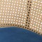 Leisuremod Ervilla Wicker Bar Stool with Fabric Seat and Black Powder Coated Steel Frame, Navy Blue EBBL-31NBU - alternate 3