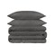 Homeroots Charcoal Queen Cotton Blend 1200 Thread Count Washable Duvet Cover Set 528184 - alternate 3