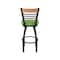 Holland Bar Stool Co Eleanor 30in Swivel Bar Stool with Black Wrinkle Finish, Medium Back and Graph Parrot Seat 880 - alternate 5