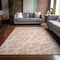 Homeroots 5' X 8' Peach and Ivory Abstract Washable Non Skid Indoor Outdoor Area Rug 559293 - alternate 3