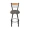 Holland Bar Stool Co Eleanor 30in Swivel Bar Stool with Pewter Finish, Medium Back and Graph Chalice Seat 880 - alternate 4