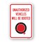 Signmission Unauthorized Vehicles Will Be Booted, Heavy-Gauge Aluminum, 18" x 24", A-1824-24700 A-1824-24700 - alternate 1