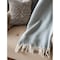 Homeroots 70" X 55" Sky Blue And White Cotton Blend Woven Herringbone Plush Throw Blanket with Tassels 474030 - alternate 3