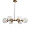 Jonathan Y Caleb 6-Light 28" Brass Cluster Pendant, Black/Brass Gold JYL9015A - alternate 1