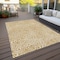 Homeroots 3' X 5' Gold And Ivory Abstract Washable Indoor Outdoor Area Rug 599712 - alternate 3