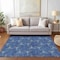 Homeroots 3' X 5' Navy Blue And Ivory Geometric Washable Indoor Outdoor Area Rug 614089 - alternate 3